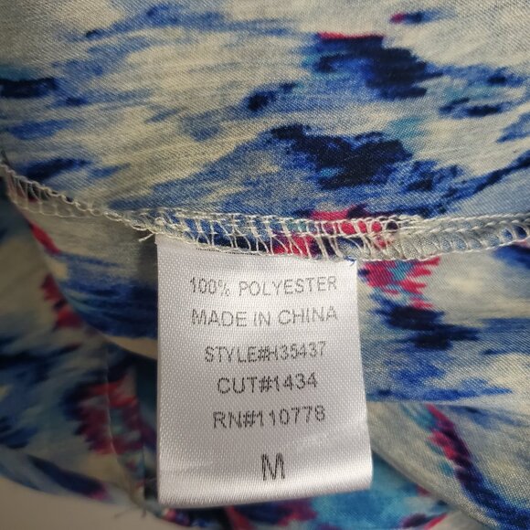 Hazel Hazel Hazel Top Medium Blue Abstract Ikat Boho Maximalist Popover Artsy - Picture 12 of 12